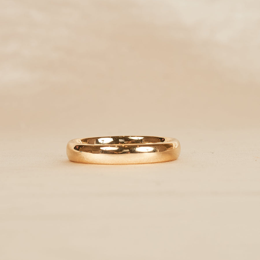 Trouwring man plain band 4mm, geelgoud