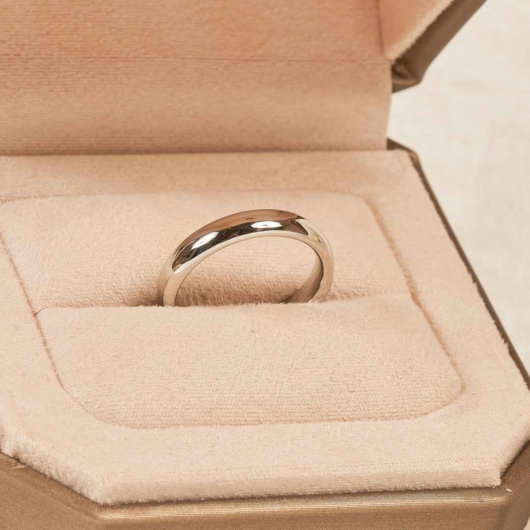 Trouwring man plain band 4mm, platina