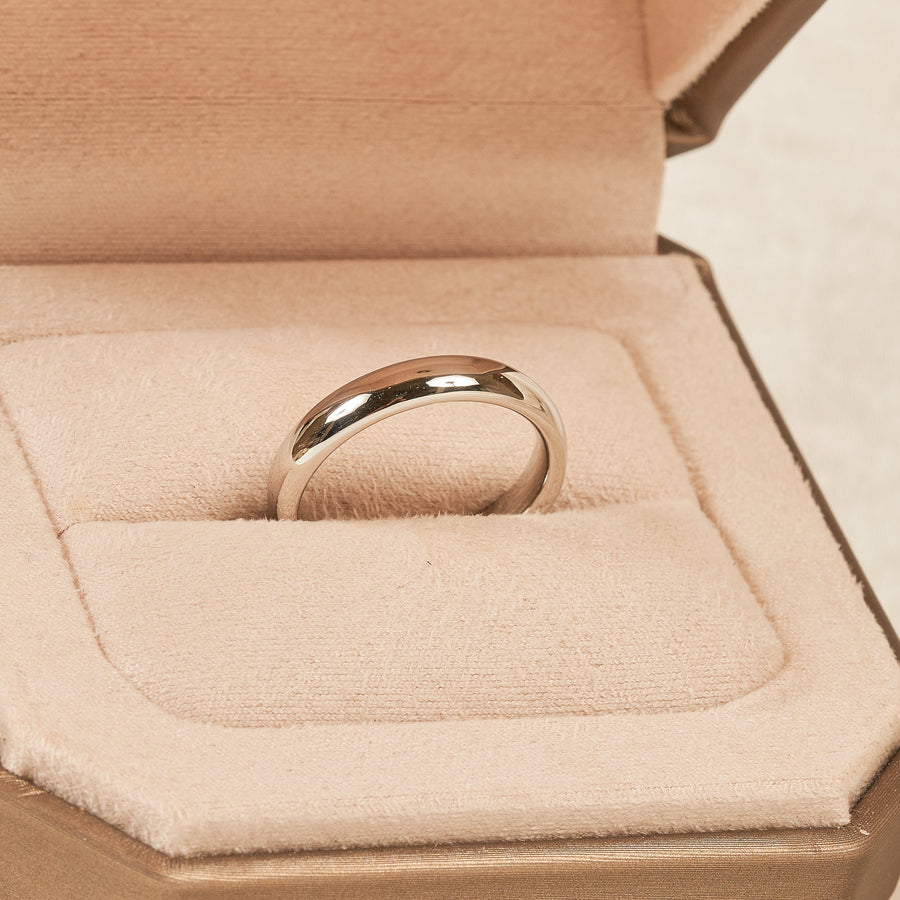 Trouwring man plain band 4mm, platina