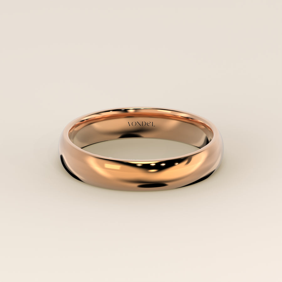 Trouwring man plain band 4mm, rosegoud