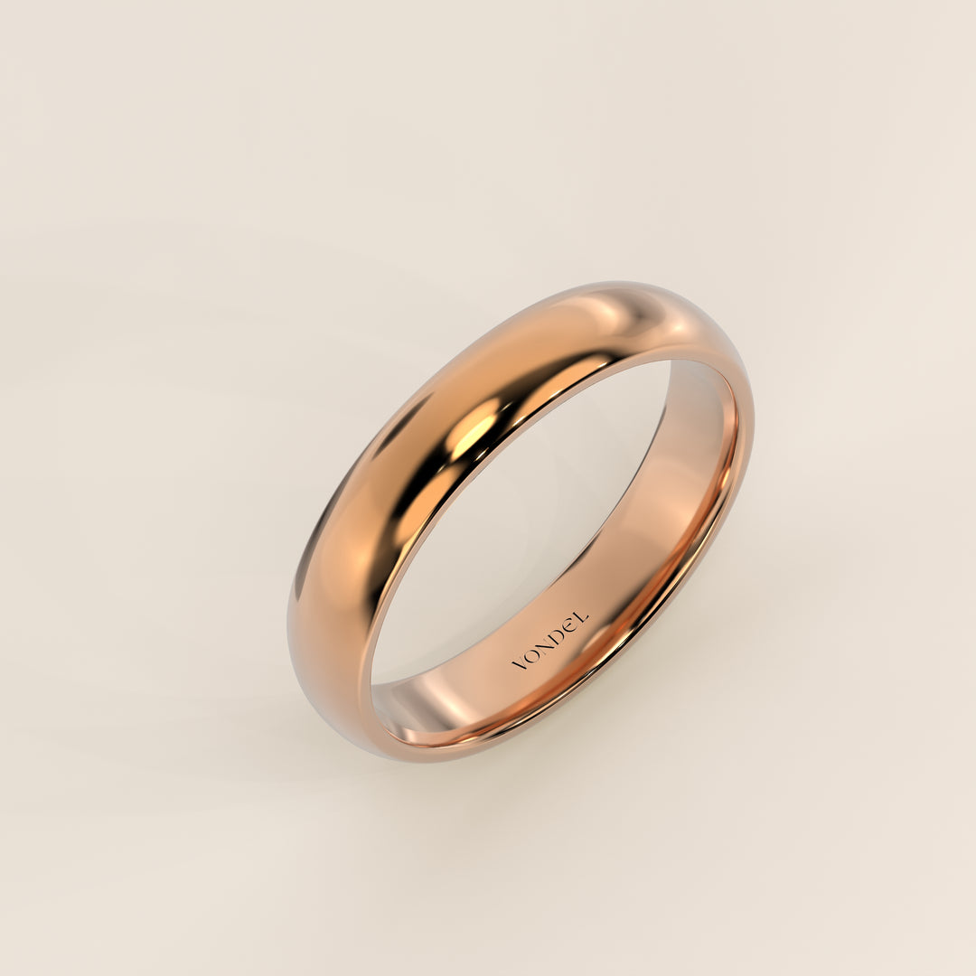Trouwring man plain band 4mm, rosegoud