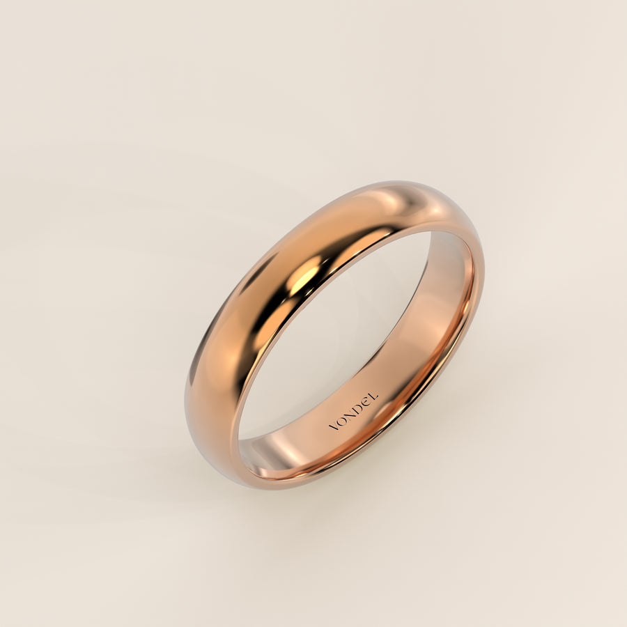Trouwring man plain band 4mm, rosegoud