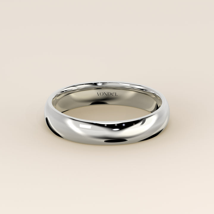 Trouwring man plain band 4mm, witgoud