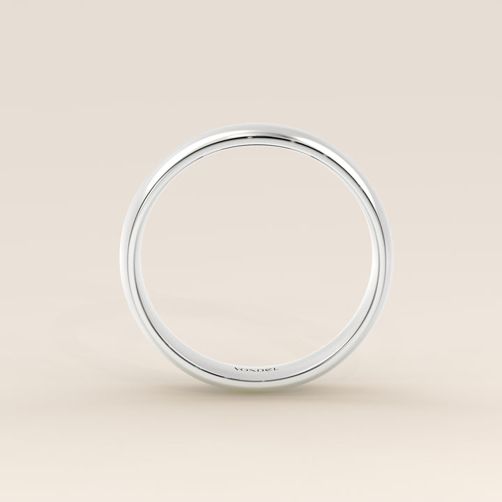 Trouwring man plain band 4mm, witgoud