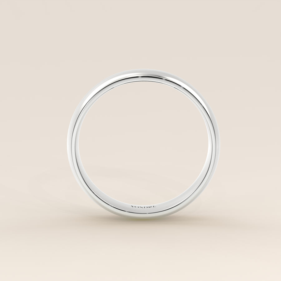 Trouwring man plain band 4mm, witgoud