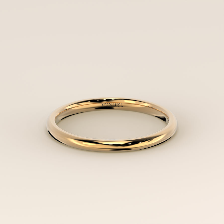Trouwring plain band 2 mm, geelgoud