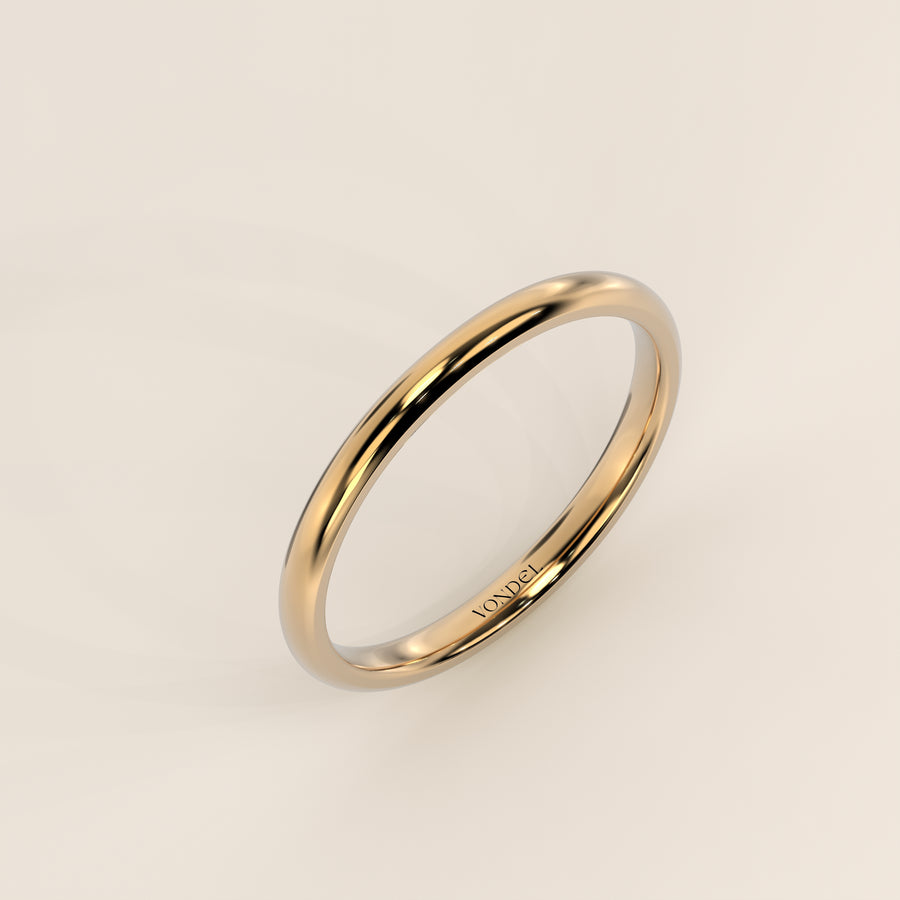 Trouwring plain band 2 mm, geelgoud