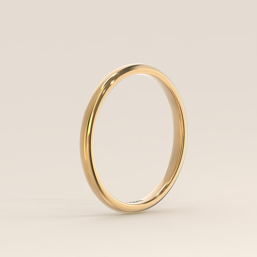 Trouwring plain band 2 mm, geelgoud