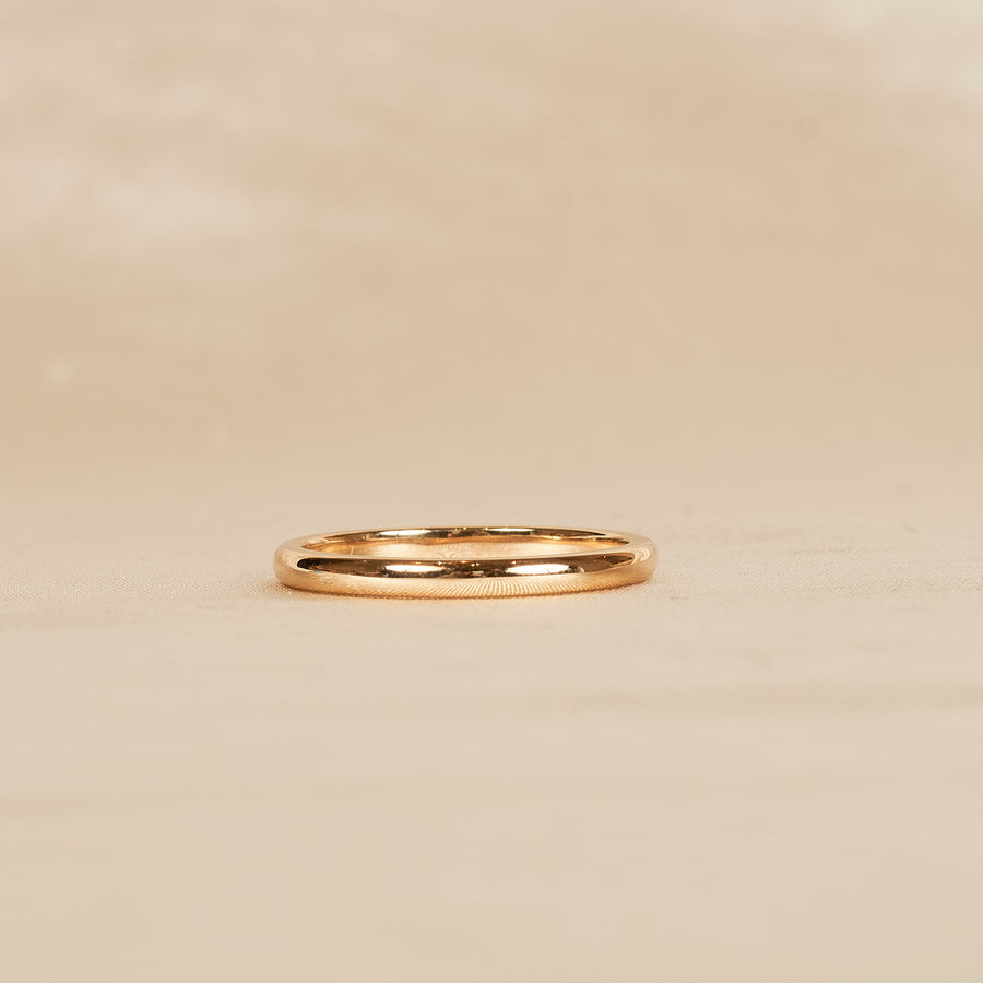 Trouwring plain band 2 mm, geelgoud