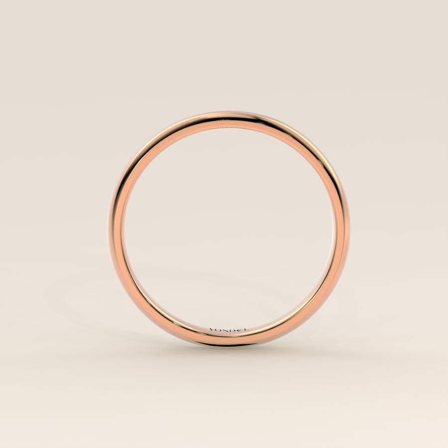 Trouwring plain band 2 mm, rosegoud