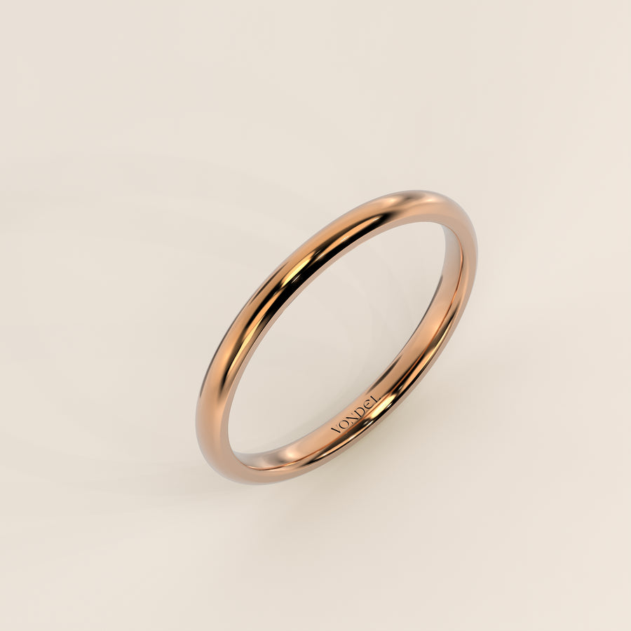 Trouwring plain band 2 mm, rosegoud