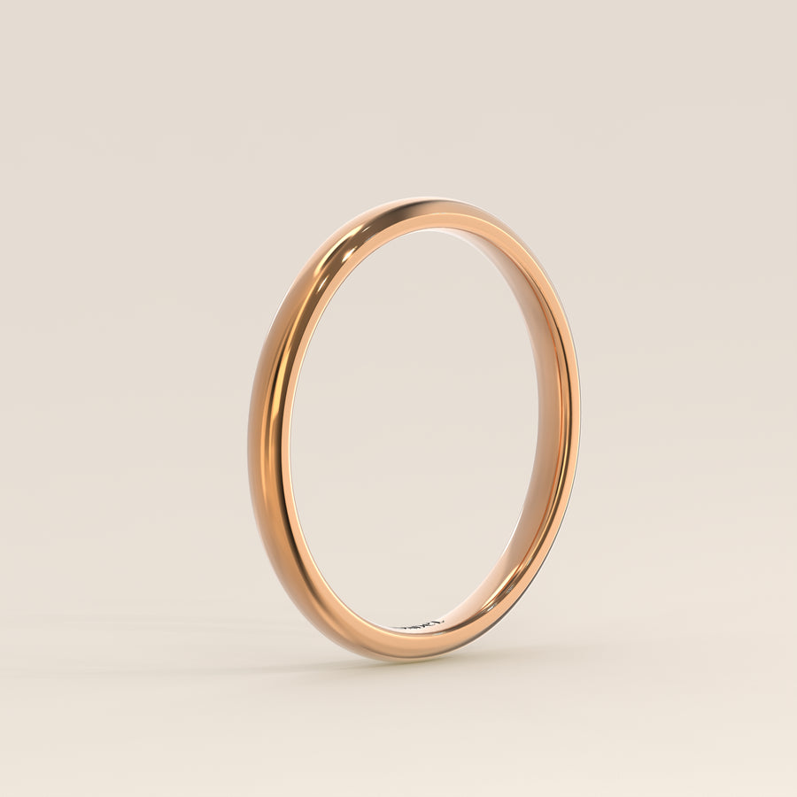Trouwring plain band 2 mm, rosegoud