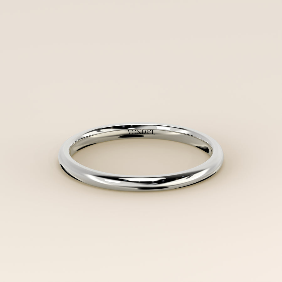 Trouwring plain band 2 mm, witgoud