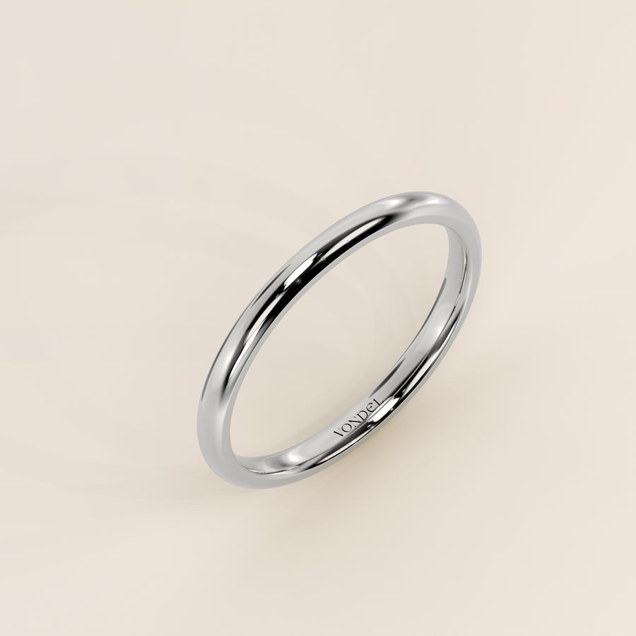 Trouwring plain band 2 mm, witgoud