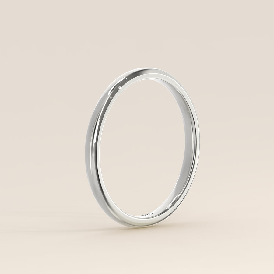 Trouwring plain band 2 mm, witgoud