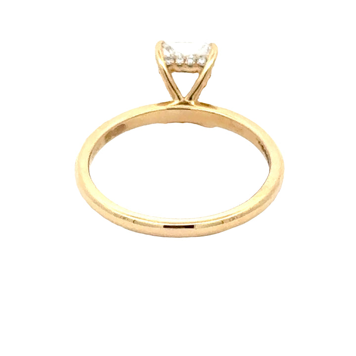 Radiant Solitair Ring met Hidden Halo - 18k Geelgoud - 2,08 ct