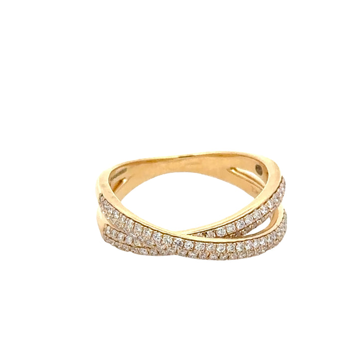 Crossover Pave Ring  - 18K Geelgoud - 0,48 ct