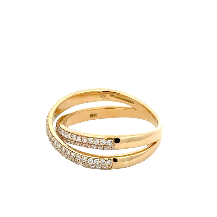 Crossover Pave Ring  - 18K Geelgoud - 0,48 ct