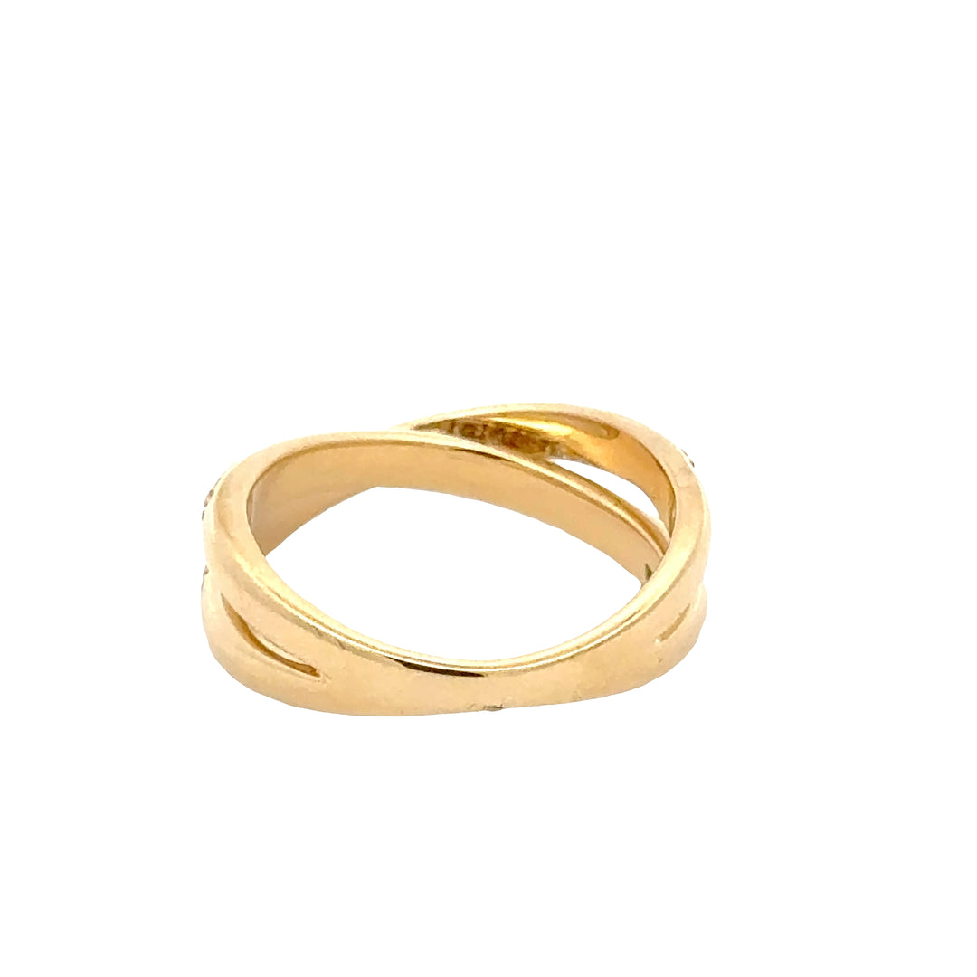 Crossover Pave Ring  - 18K Geelgoud - 0,48 ct
