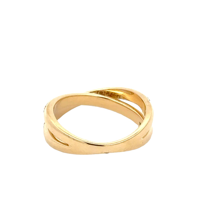 Crossover Pave Ring  - 18K Geelgoud - 0,48 ct