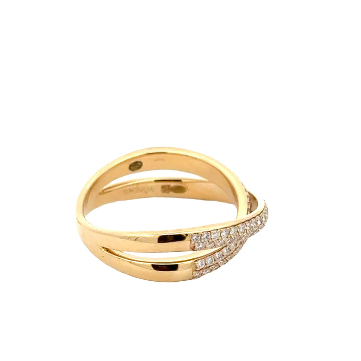 Crossover Pave Ring  - 18K Geelgoud - 0,48 ct
