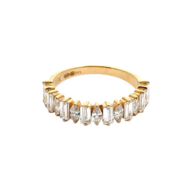 Baguette en Marquise Rijring - 18K Geelgoud - 1,27 ct