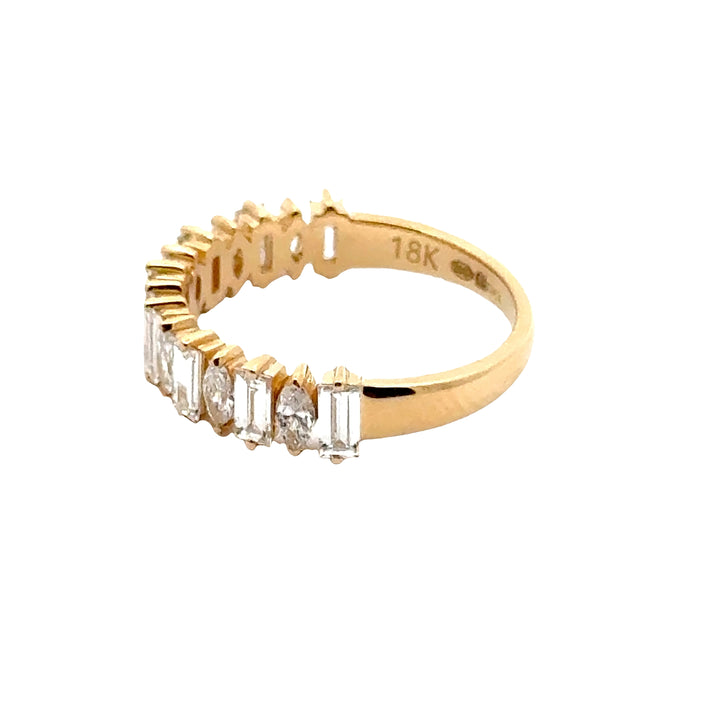 Baguette en Marquise Rijring - 18K Geelgoud - 1,27 ct