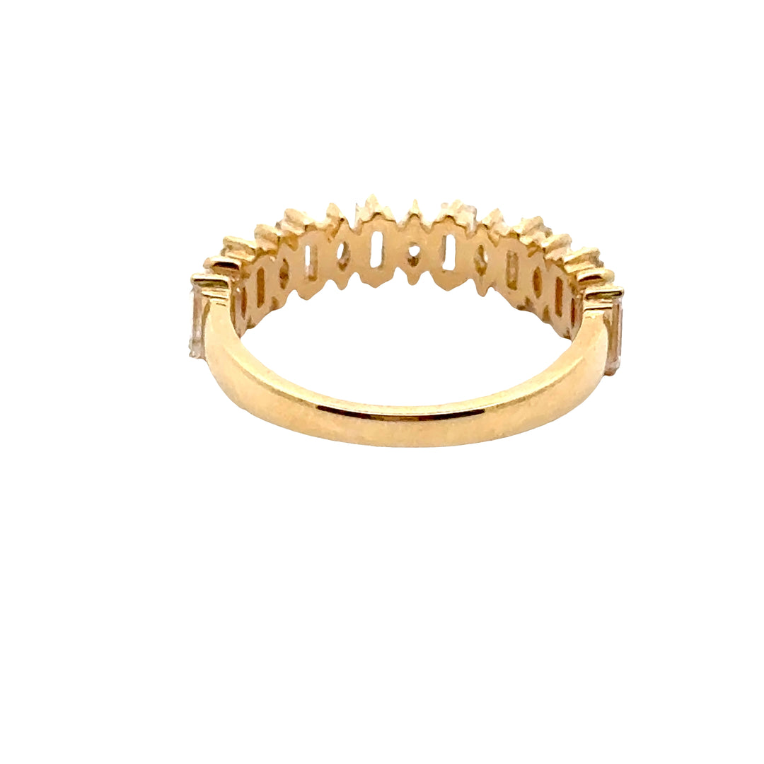 Baguette en Marquise Rijring - 18K Geelgoud - 1,27 ct