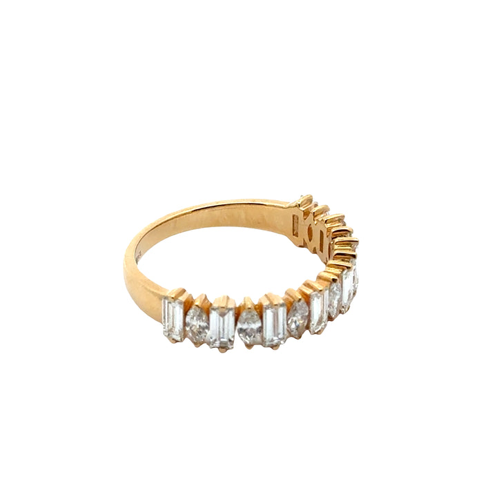 Baguette en Marquise Rijring - 18K Geelgoud - 1,27 ct