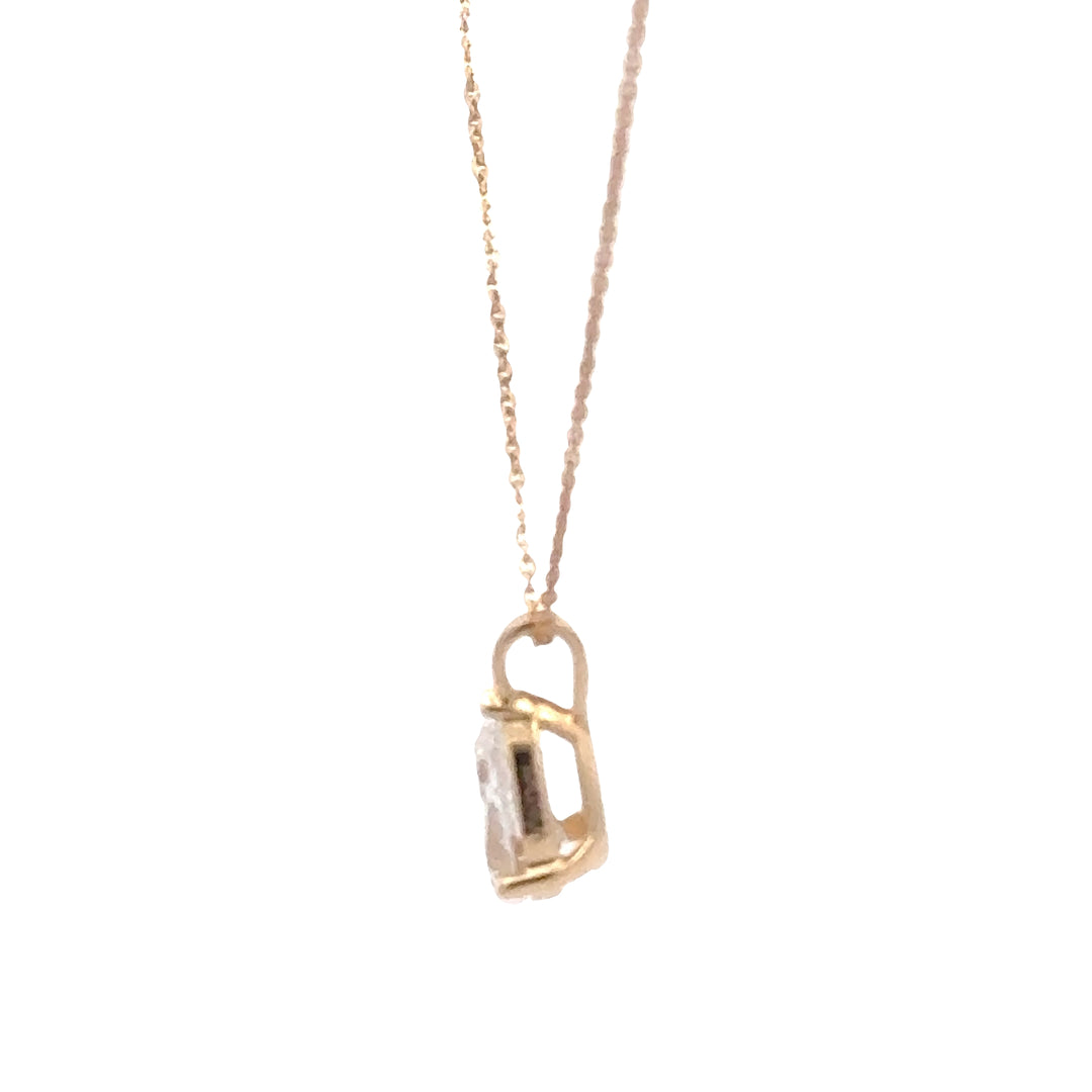 Pear Diamond Pendant Ketting - 18K Geelgoud - 1,62 ct