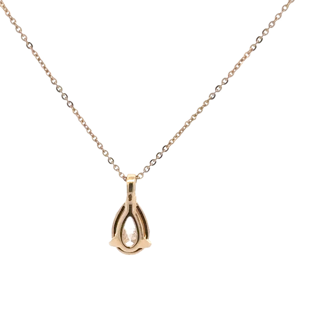 Pear Diamond Pendant Ketting - 18K Geelgoud - 1,62 ct