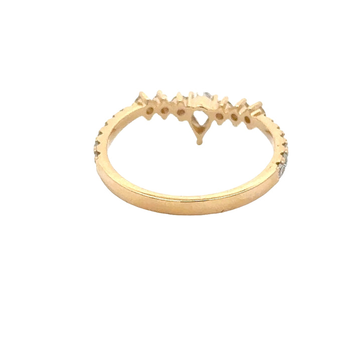 Gebogen Rijring met Peer en ronde briljanten - 18K Geelgoud - 0,58 ct
