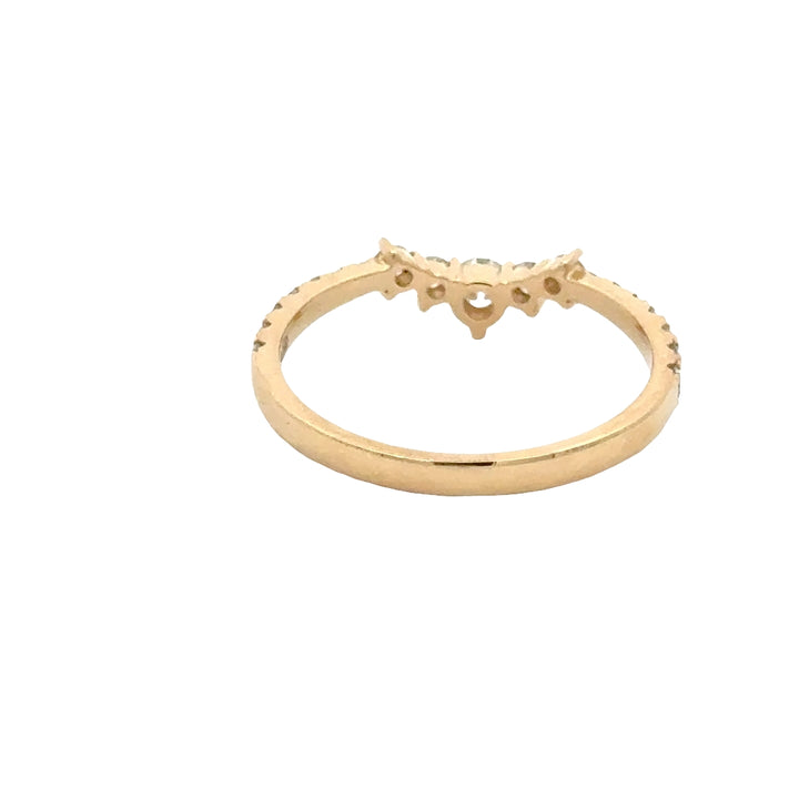 Gebogen Rijring met ronde briljanten - 18K Geelgoud - 0,44 ct