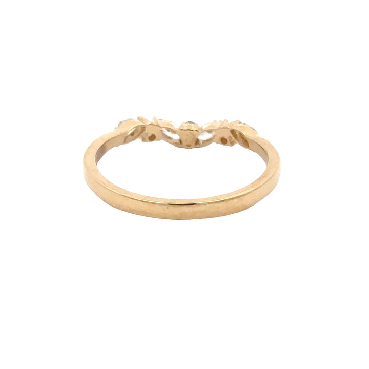 V-vormige Ring met Marquise en Rond Briljant - 18K Geelgoud - 0,30 ct
