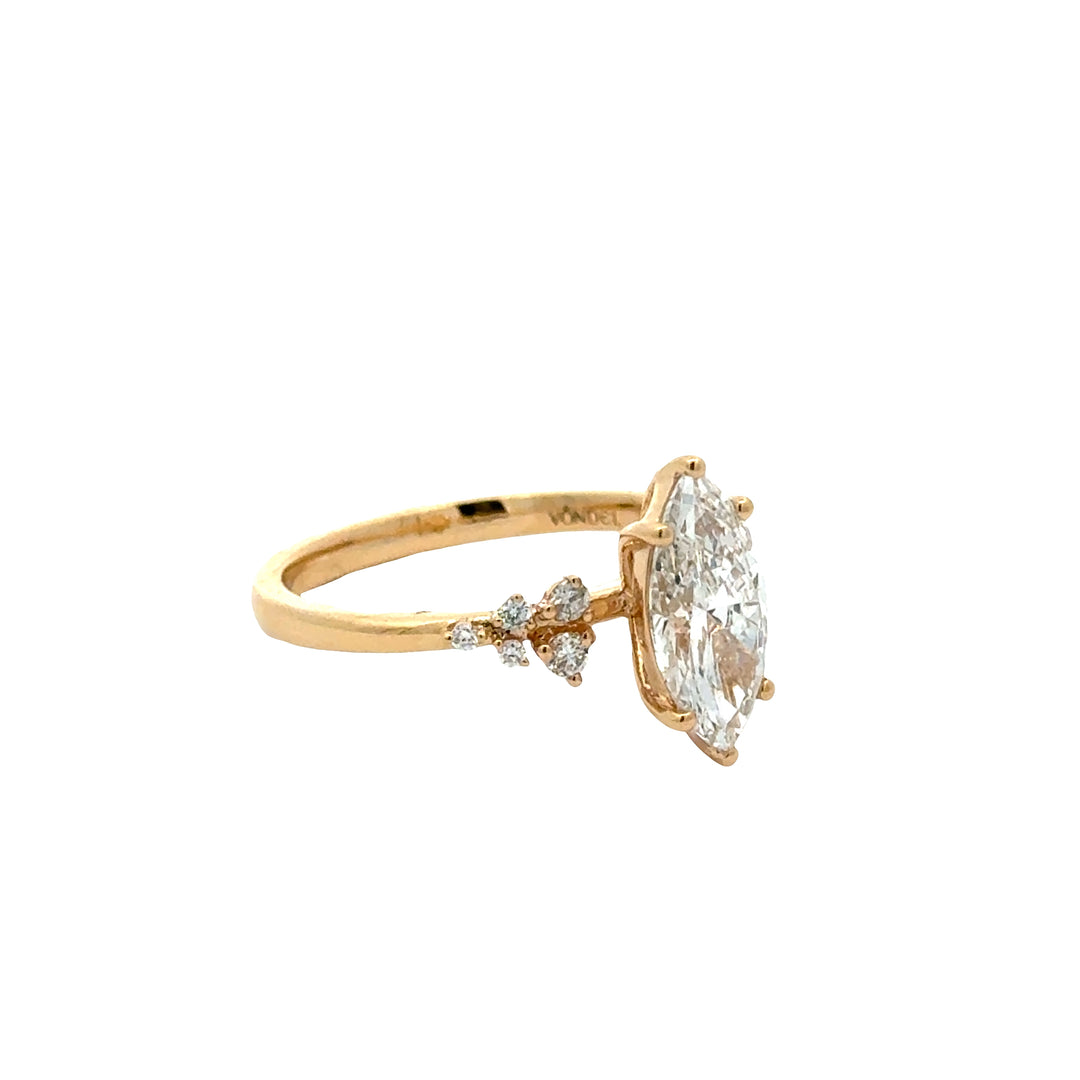 Marquise Ring Diamant Snowdrift 1,5 ct  - 18K Geelgoud
