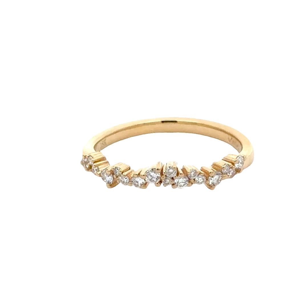 Sapphire 2 ct Oval Ring met Aanschuifring Set Diamant Snowdrift   - 18K Geelgoud