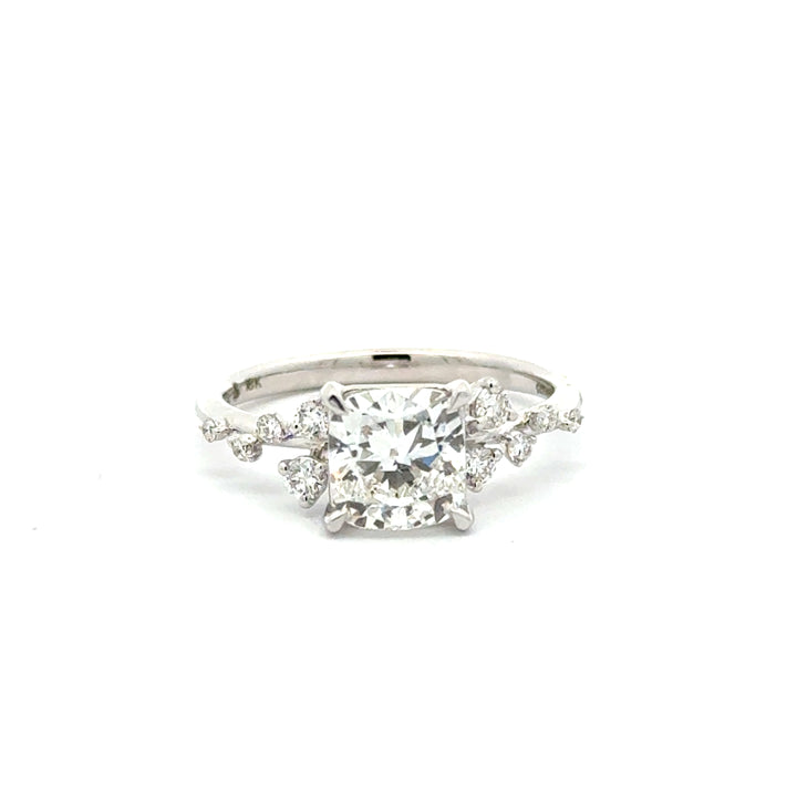 Cushion Cut Diamond Snowdrift Ring - 18K Gold - 1.82 ct