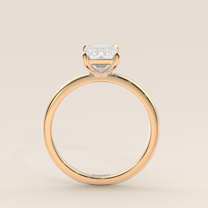 Verlobungsring mit smaragdgrünem, im Labor gezüchtetem Diamanten, Gelbgold