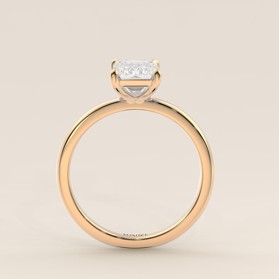 Verlovingsring emerald lab grown diamant, geelgoud
