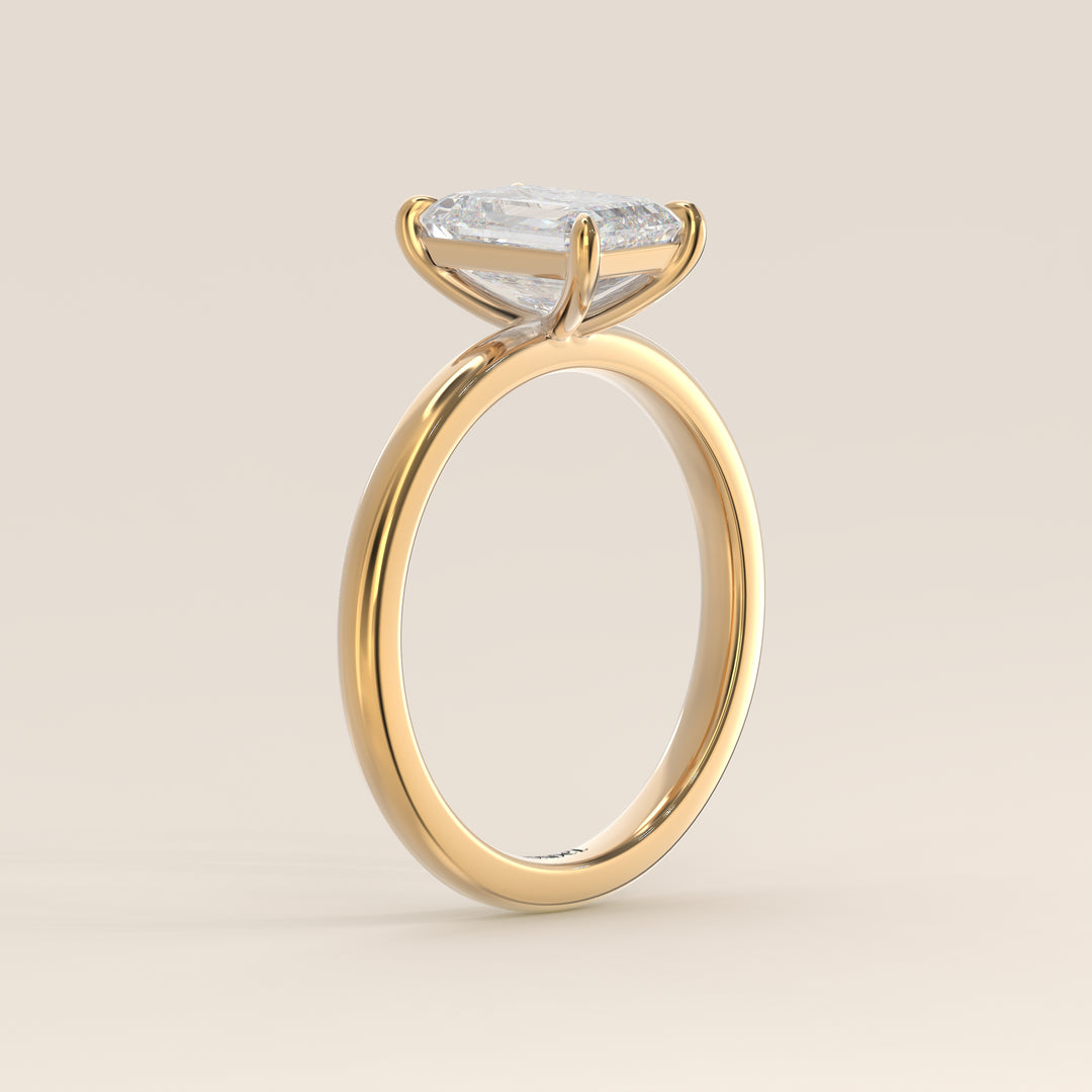 Verlobungsring mit smaragdgrünem, im Labor gezüchtetem Diamanten, Gelbgold