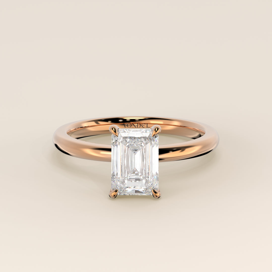 Verlobungsring mit smaragdgrünem, im Labor gezüchtetem Diamanten, Roségold