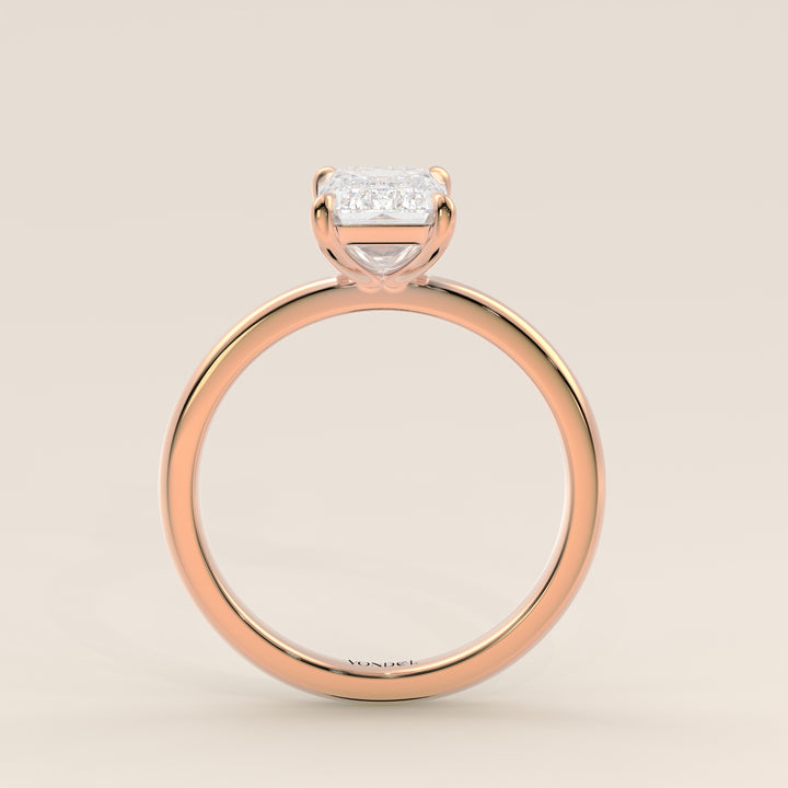 Verlobungsring mit smaragdgrünem, im Labor gezüchtetem Diamanten, Roségold