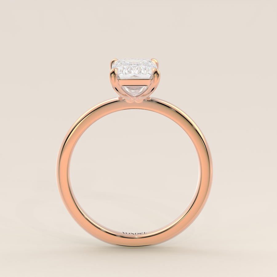 Verlovingsring emerald lab grown diamant, rosegoud