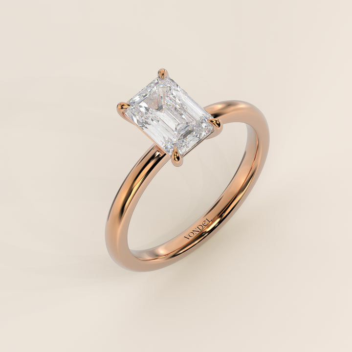 Verlobungsring mit smaragdgrünem, im Labor gezüchtetem Diamanten, Roségold