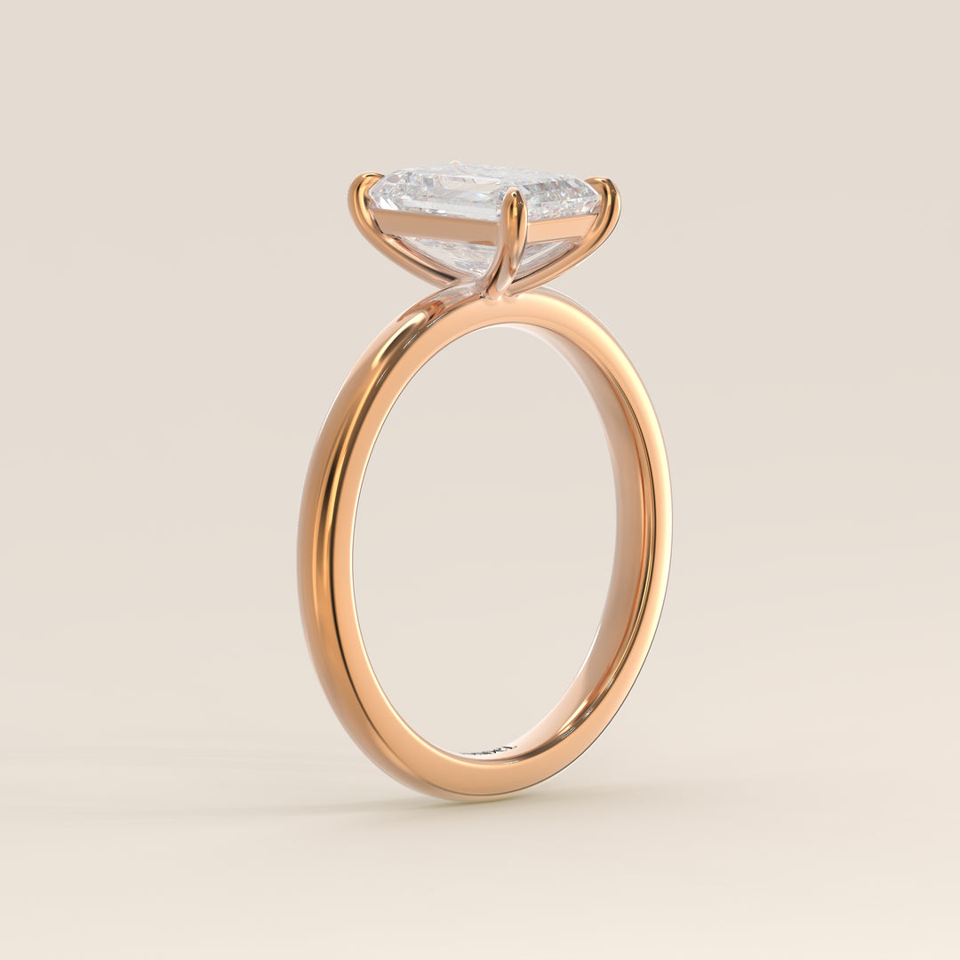 Verlobungsring mit smaragdgrünem, im Labor gezüchtetem Diamanten, Roségold