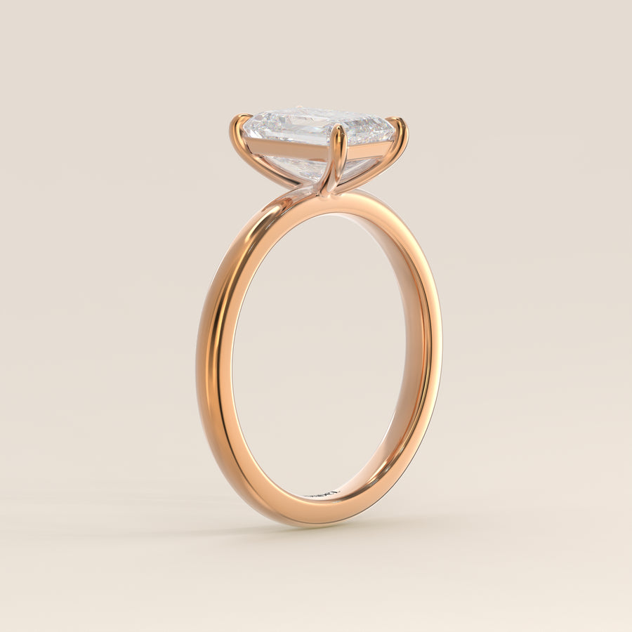 Verlovingsring emerald lab grown diamant, rosegoud