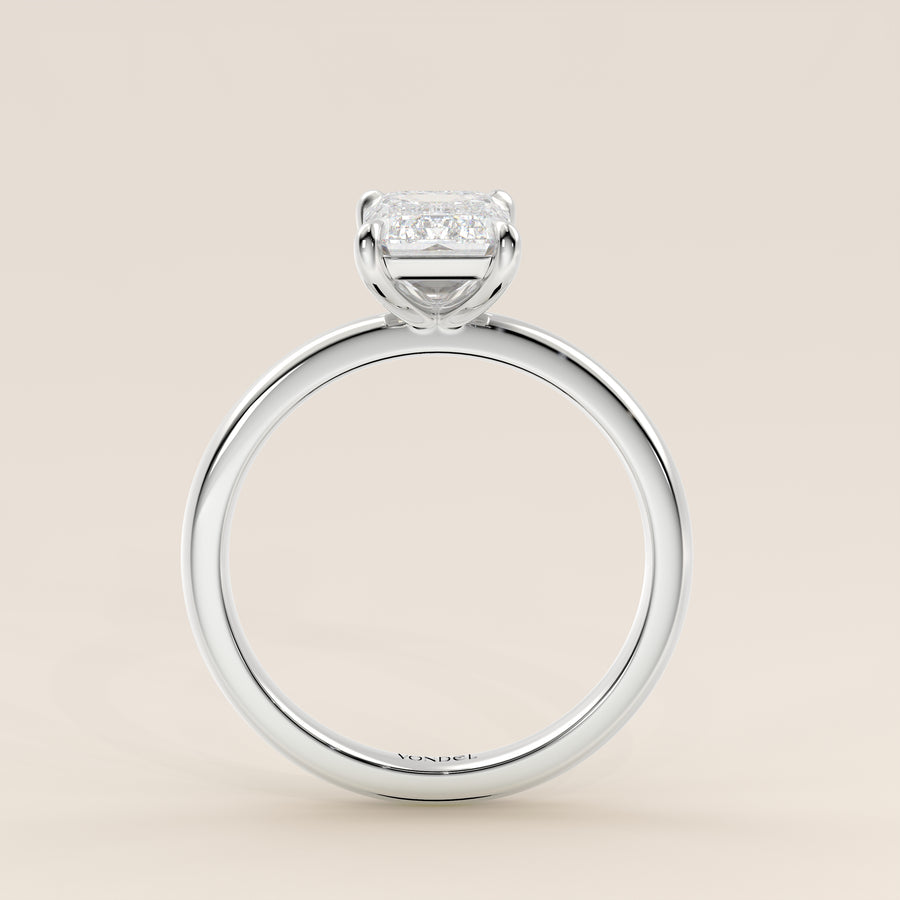 Verlovingsring emerald lab grown diamant, witgoud