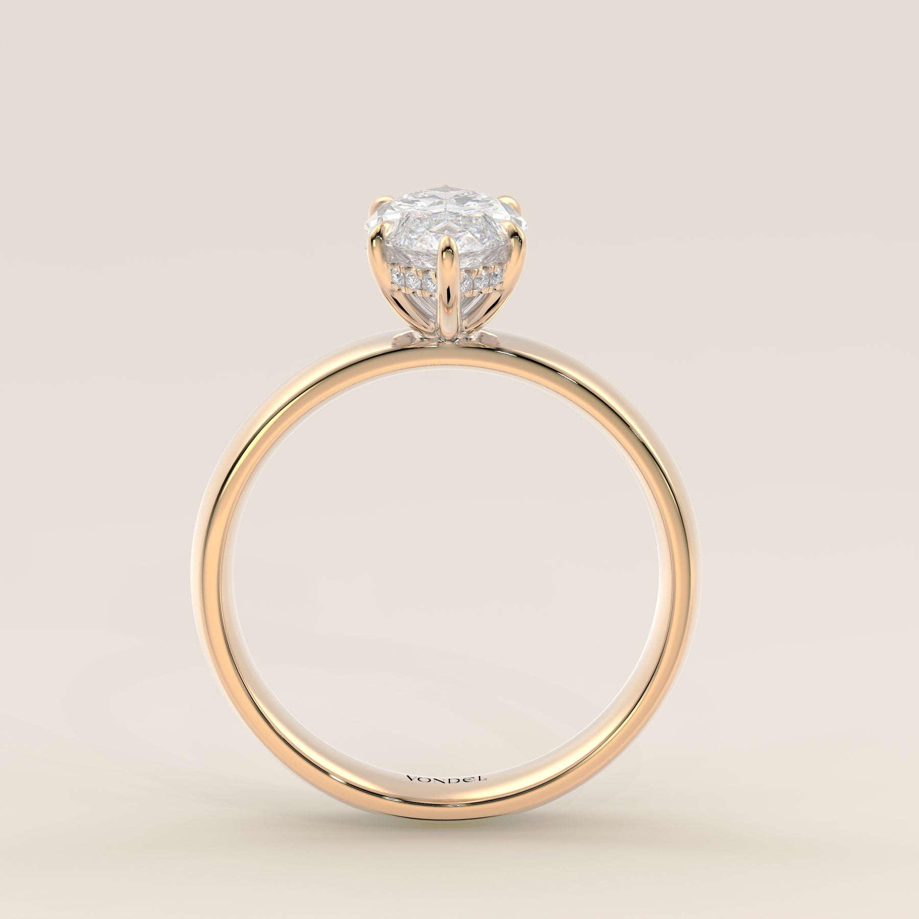 Lima - Marquise Solitaire Lab Grown Diamond Ring with Wide Band and Hi ...