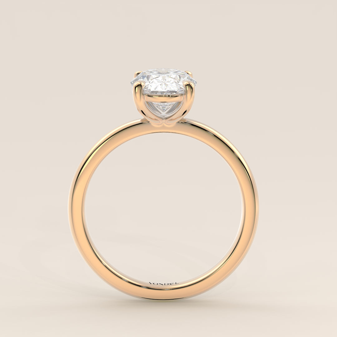Verlovingsring ovaal lab grown diamant, geelgoud