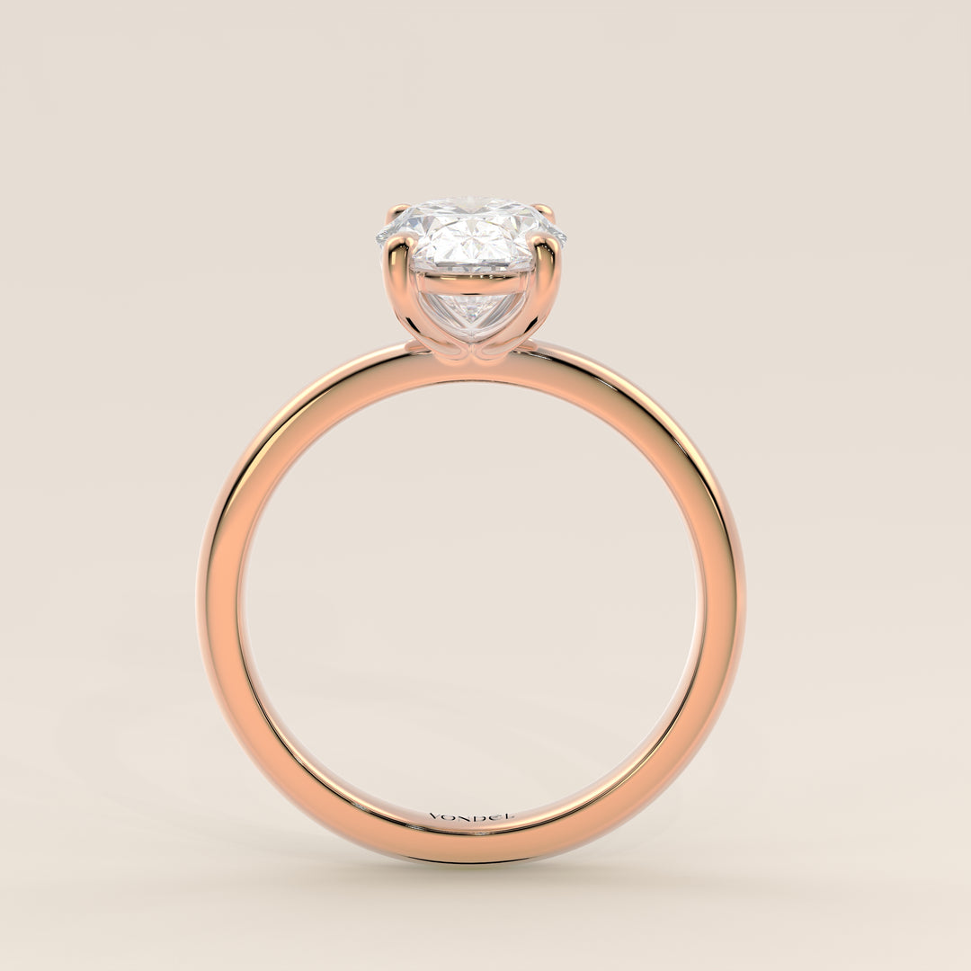 Verlovingsring ovaal lab grown diamant, rosegoud